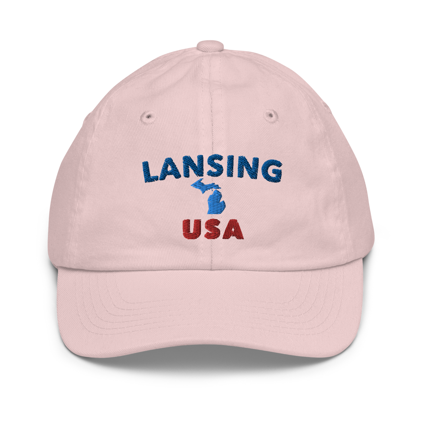 'Lansing USA' Youth Baseball Cap (w/ Michigan Outline)