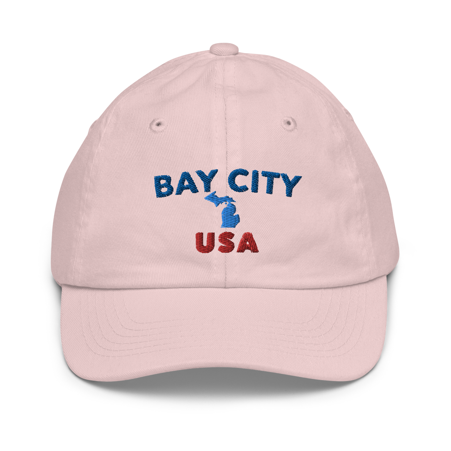 'Bay City USA' Youth Baseball Cap (w/ Michigan Outline)