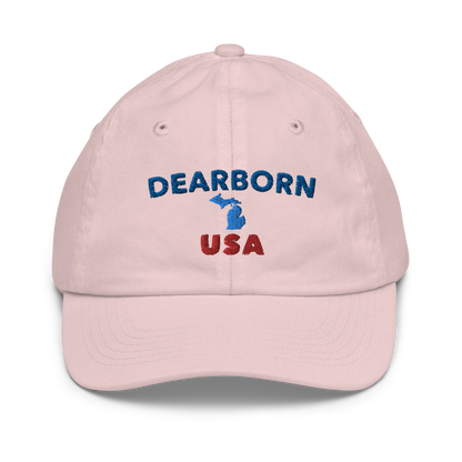 'Dearborn USA' Youth Baseball Cap (w/ Michigan Outline)