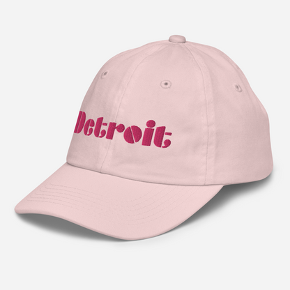 'Detroit' Youth Baseball Cap | Pink Embroidery