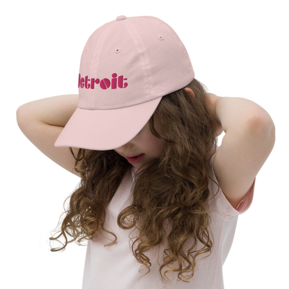 'Detroit' Youth Baseball Cap | Pink Embroidery