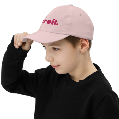 'Detroit' Youth Baseball Cap | Pink Embroidery