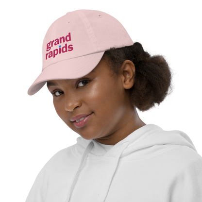 'Grand Rapids' Youth Baseball Cap (Hypermarket Parody) | Pink Embroidery