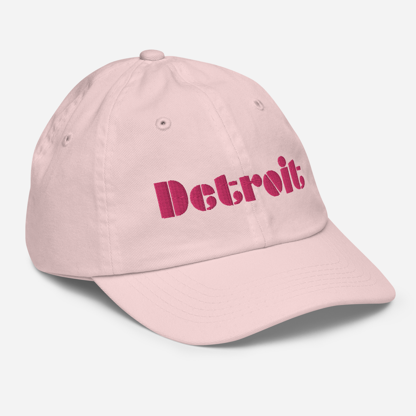 'Detroit' Youth Baseball Cap | Pink Embroidery