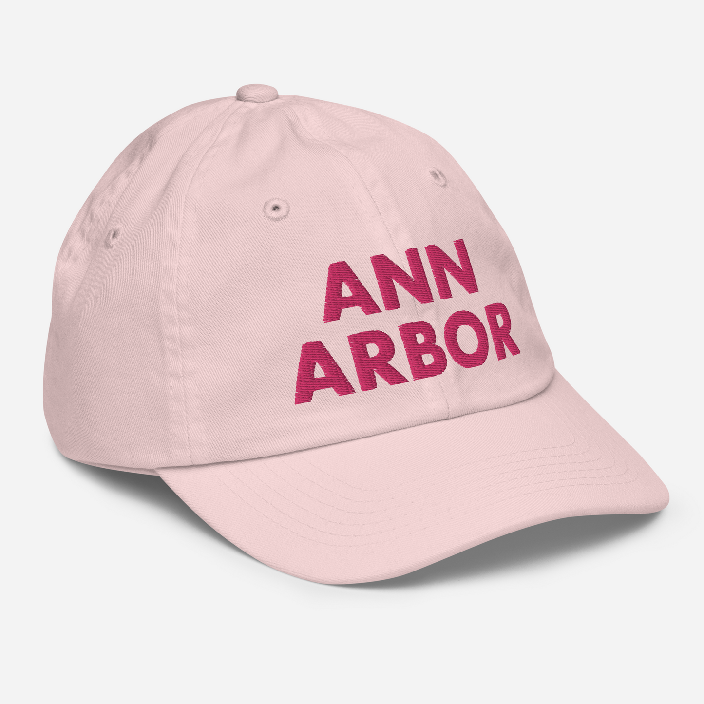 'Ann Arbor' Youth Baseball Cap | Pink Embroidery