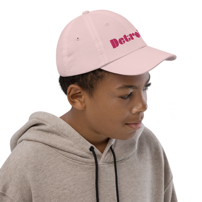 'Detroit' Youth Baseball Cap | Pink Embroidery