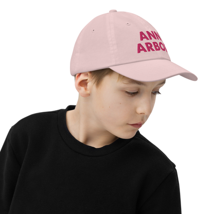 'Ann Arbor' Youth Baseball Cap | Pink Embroidery