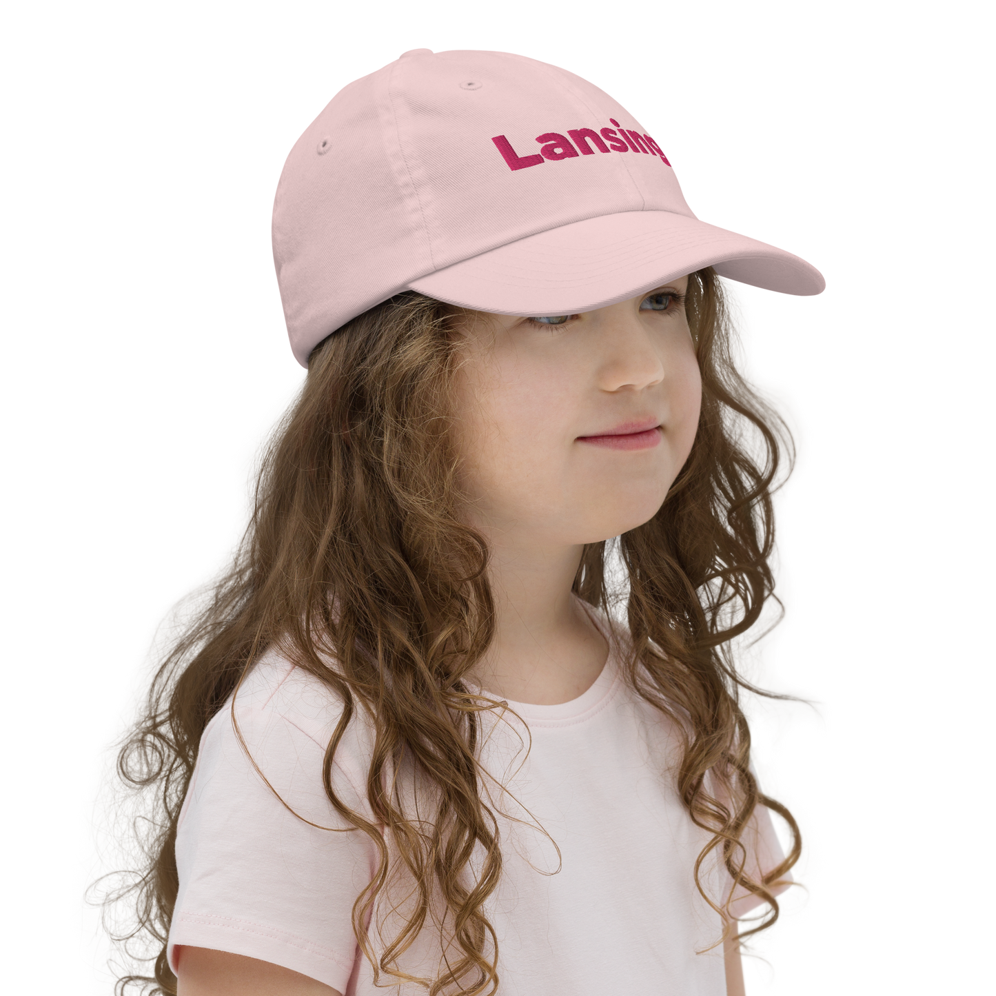 'Lansing' Youth Baseball Cap | Pink Embroidery