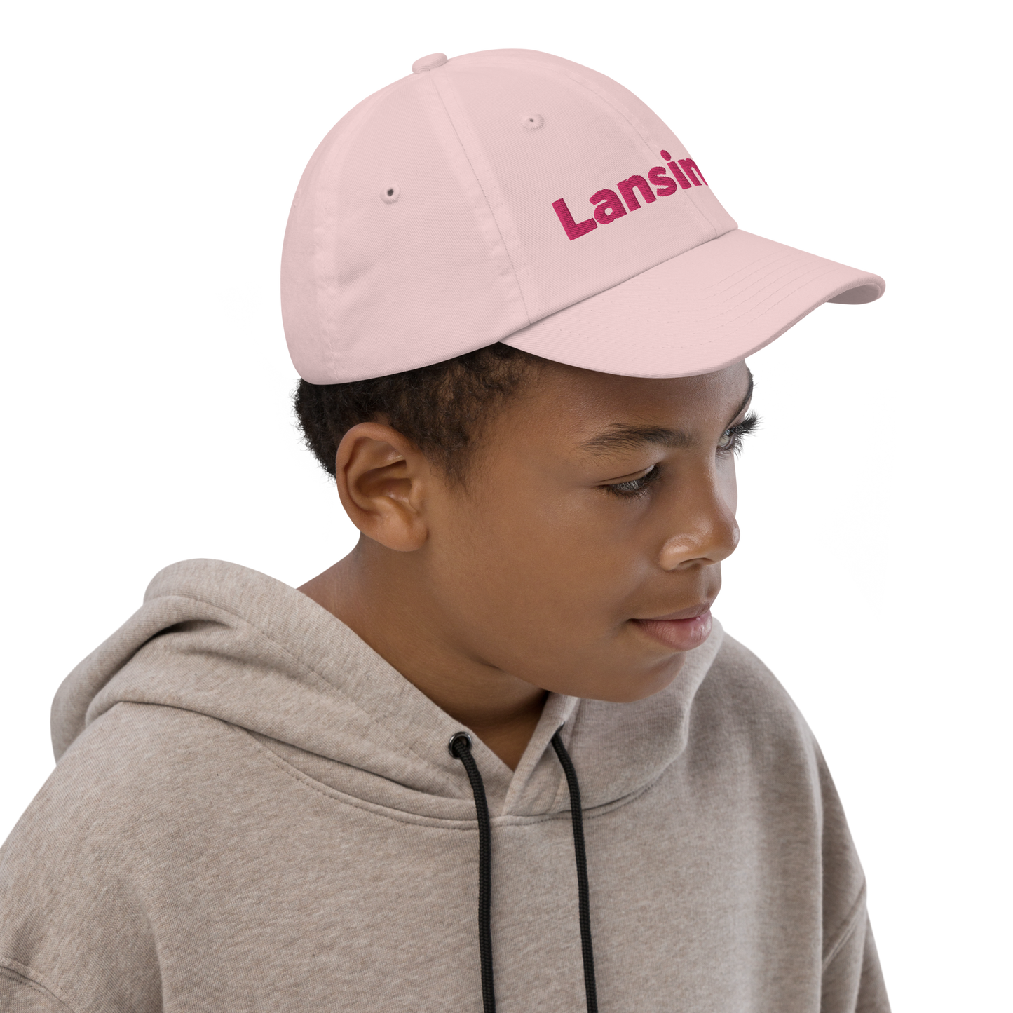 'Lansing' Youth Baseball Cap | Pink Embroidery