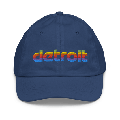 'Detroit' Youth Baseball Cap (Pomaceous 1980s Computer Parody) - Circumspice Michigan