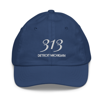 '313 Detroit Michigan' Youth Baseball Cap - Circumspice Michigan