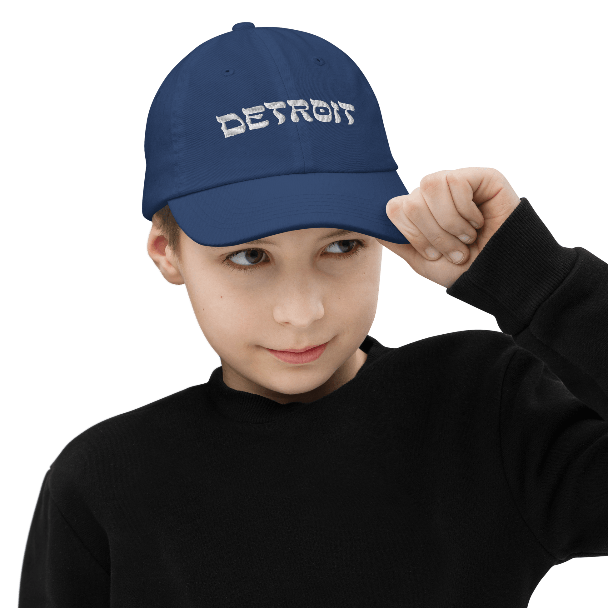 'Detroit' Youth Baseball Cap (Hebrew-Style Font) - Circumspice Michigan