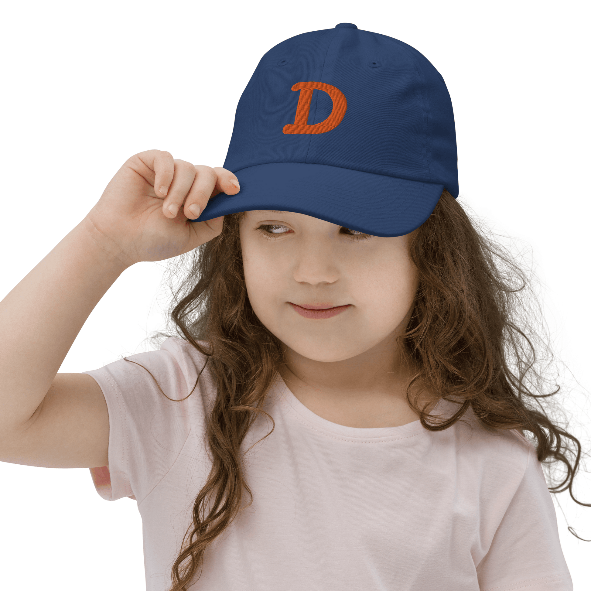 Detroit 'Old French D' Youth Baseball Cap | Orange Embroidery - Circumspice Michigan