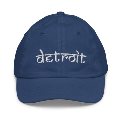 'Detroit' Youth Baseball Cap (South Asian-Style Font) - Circumspice Michigan