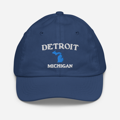 'Detroit Michigan' Youth Baseball Cap (w/ Michigan Outline)