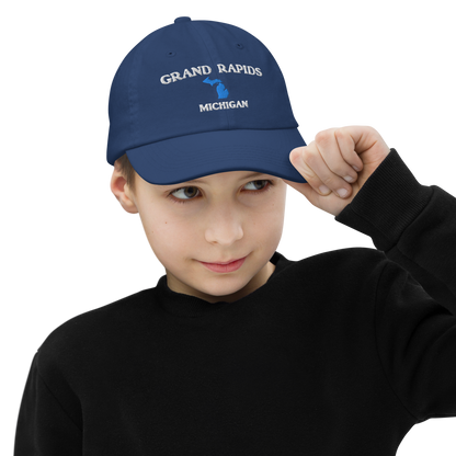 'Grand Rapids' Youth Baseball Cap (w/ Michigan Outline)