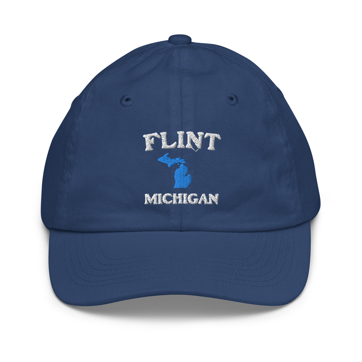 'Flint Michigan' Youth Baseball Cap (w/ Michigan Outline)