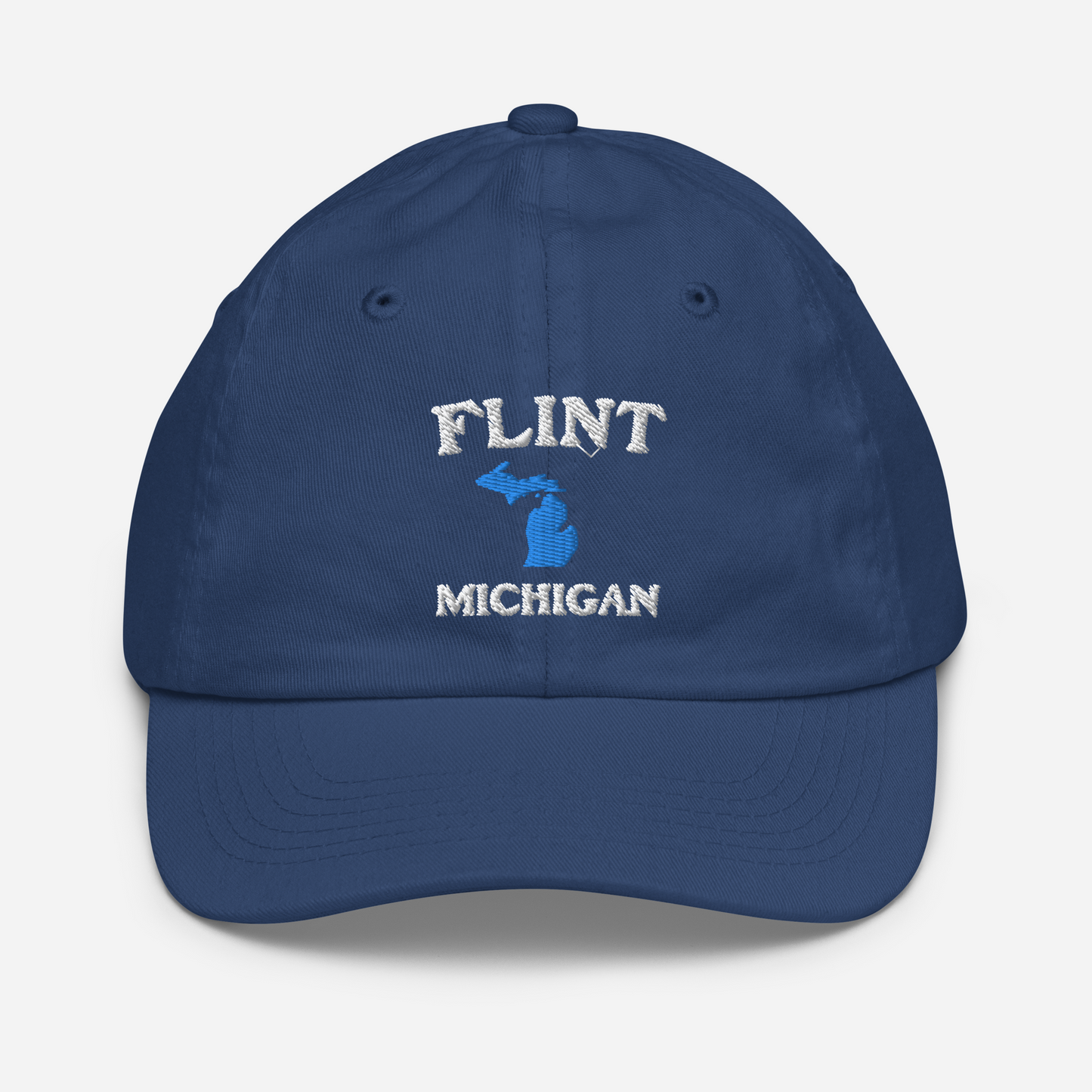 'Flint Michigan' Youth Baseball Cap (w/ Michigan Outline)