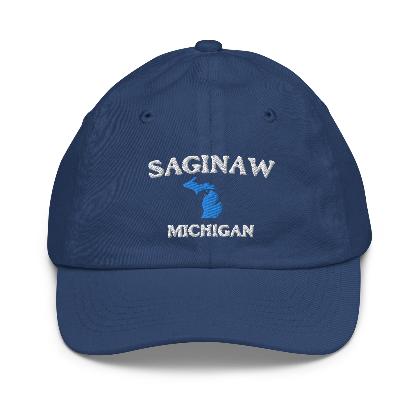 'Saginaw Michigan' Youth Baseball Cap (w/ Michigan Outline)