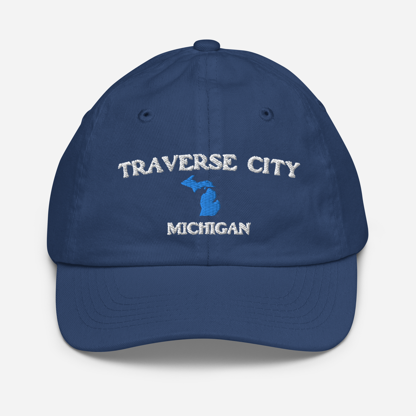 'Traverse City Michigan' Youth Baseball Cap (w/ Michigan Outline)