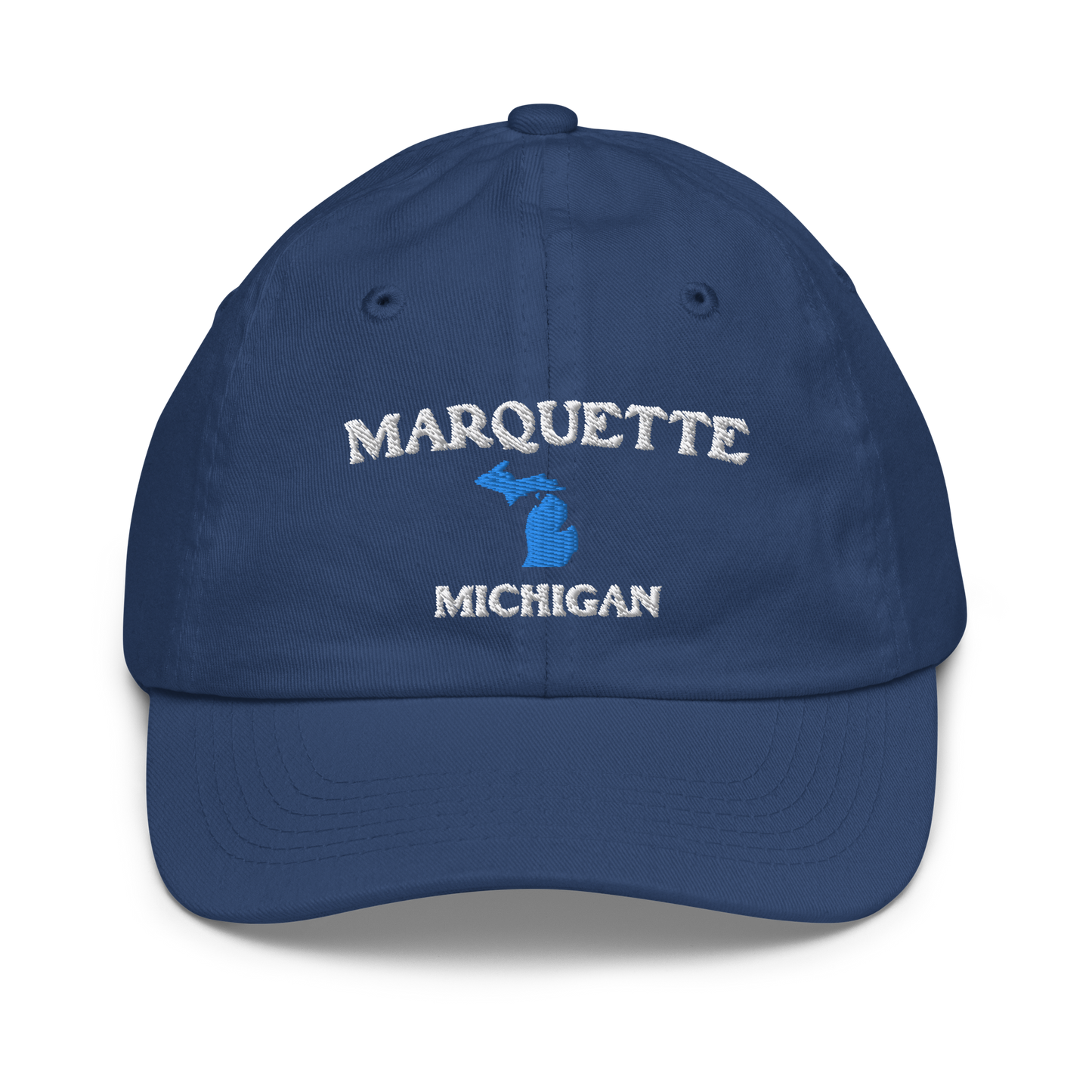 'Marquette Michigan' Youth Baseball Cap (w/ Michigan Outline)