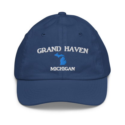 'Grand Haven Michigan' Youth Baseball Cap (w/ Michigan Outline)