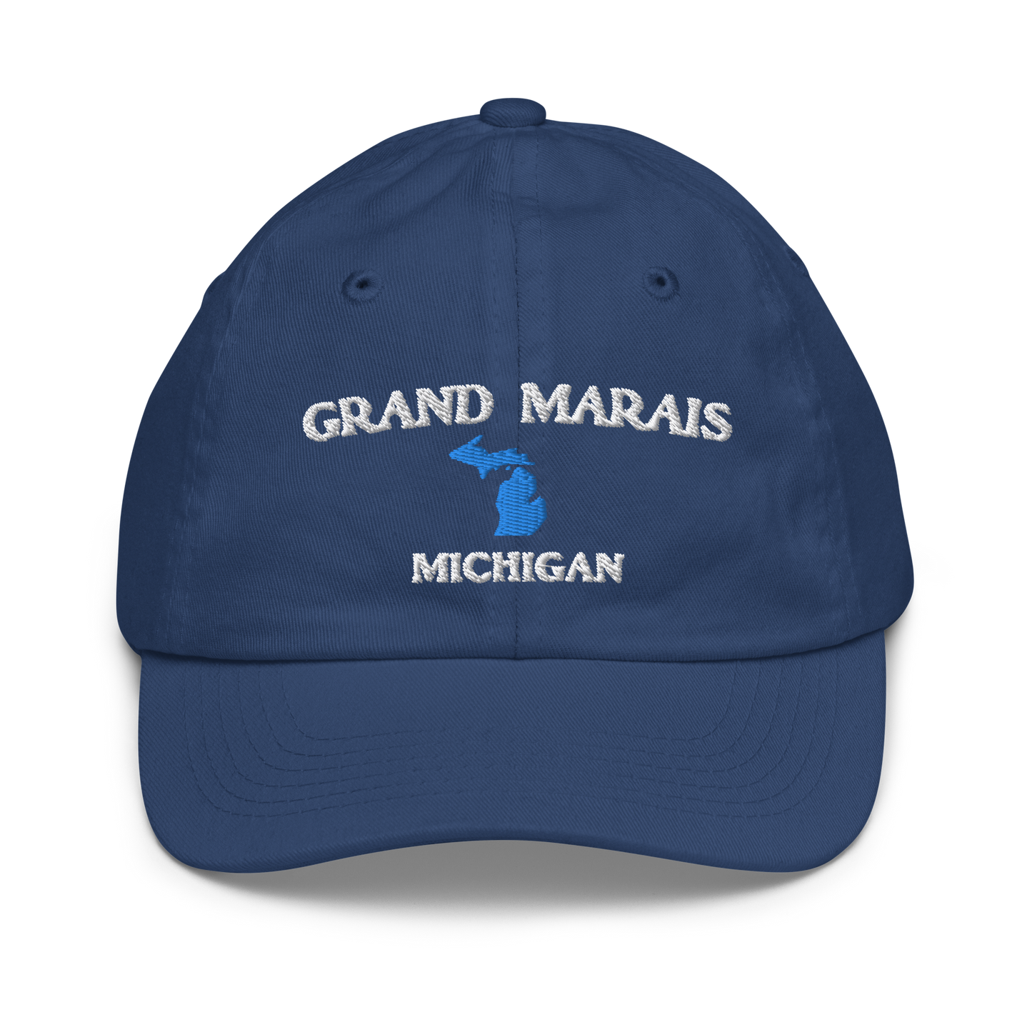 'Grand Marais Michigan' Youth Baseball Cap (w/ Michigan Outline)