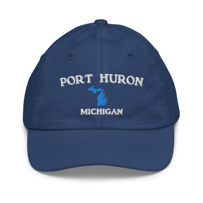 'Port Huron Michigan' Youth Baseball Cap (w/ Michigan Outline)