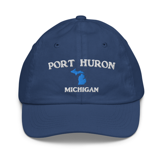 'Port Huron Michigan' Youth Baseball Cap (w/ Michigan Outline)