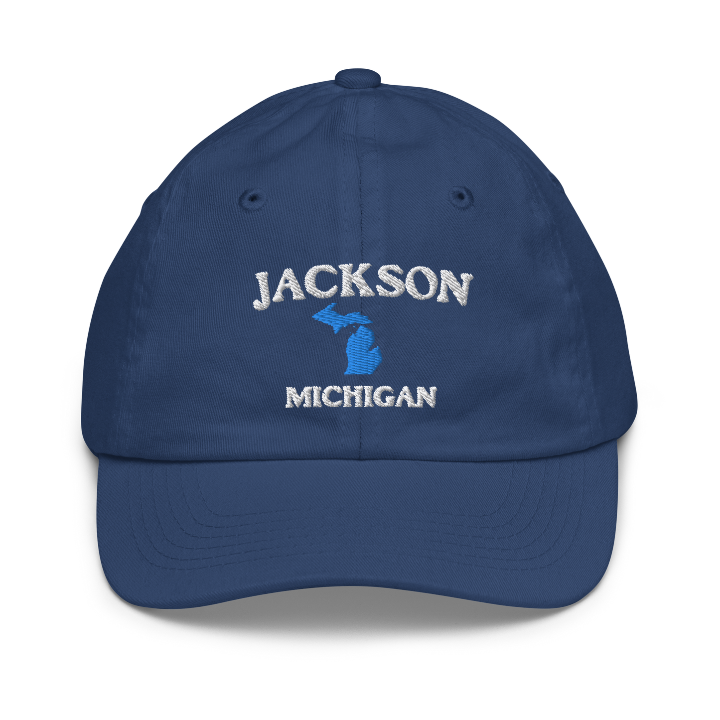 'Jackson Michigan' Youth Baseball Cap (w/ Michigan Outline)