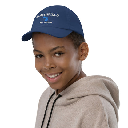 'Southfield Michigan' Youth Baseball Cap (w/ Michigan Outline)