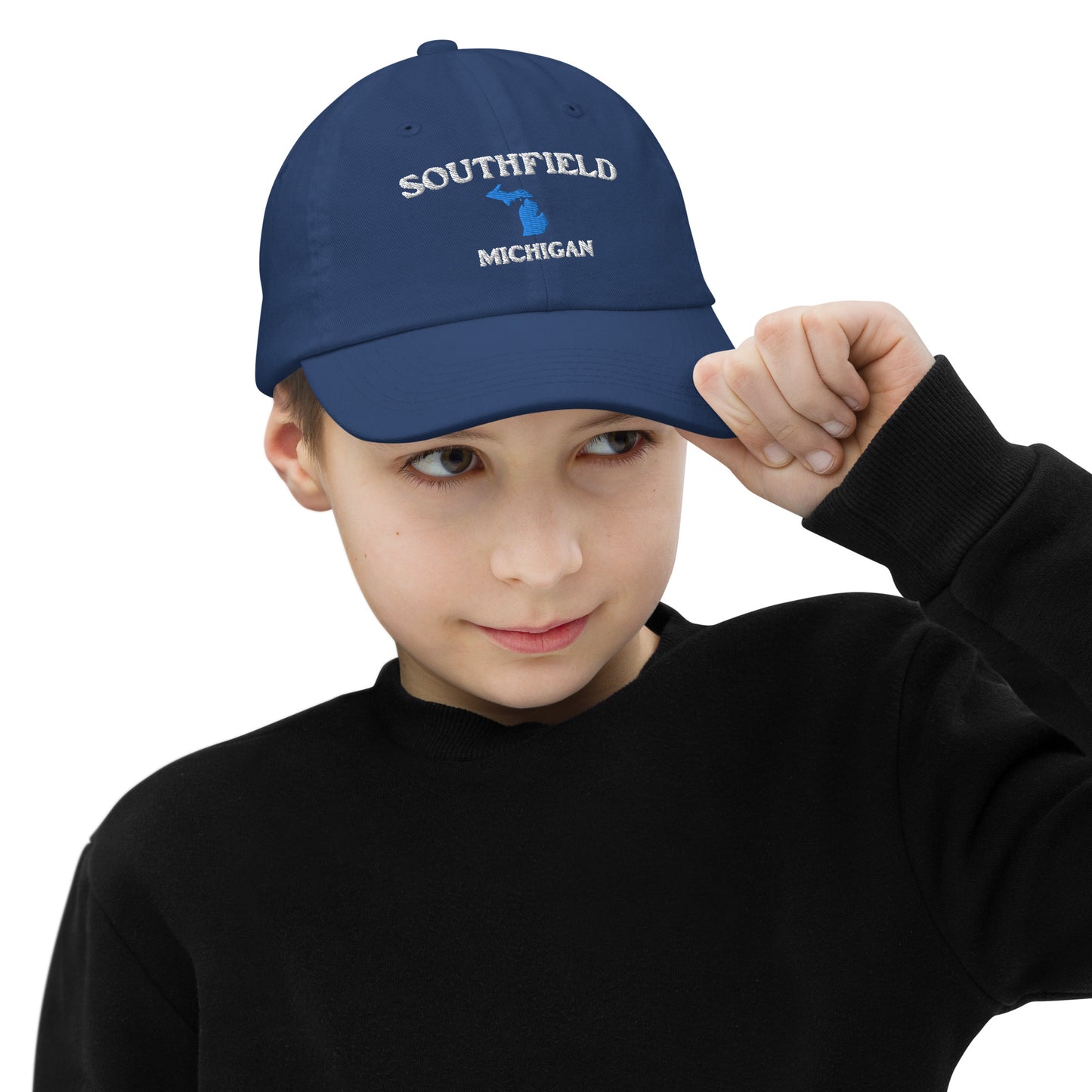 'Southfield Michigan' Youth Baseball Cap (w/ Michigan Outline)