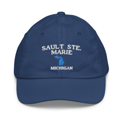 'Sault Ste. Marie Michigan' Youth Baseball Cap (w/ Michigan Outline