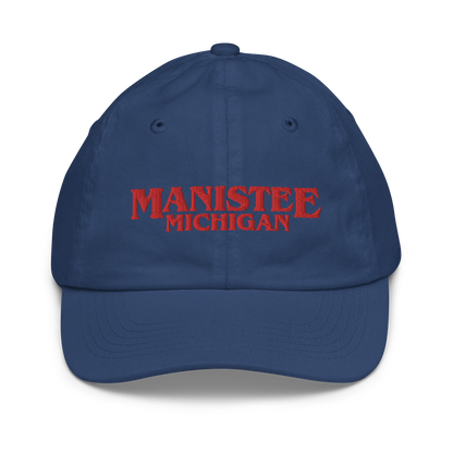 'Manistee Michigan' Youth Baseball Cap (1980s Drama Parody)