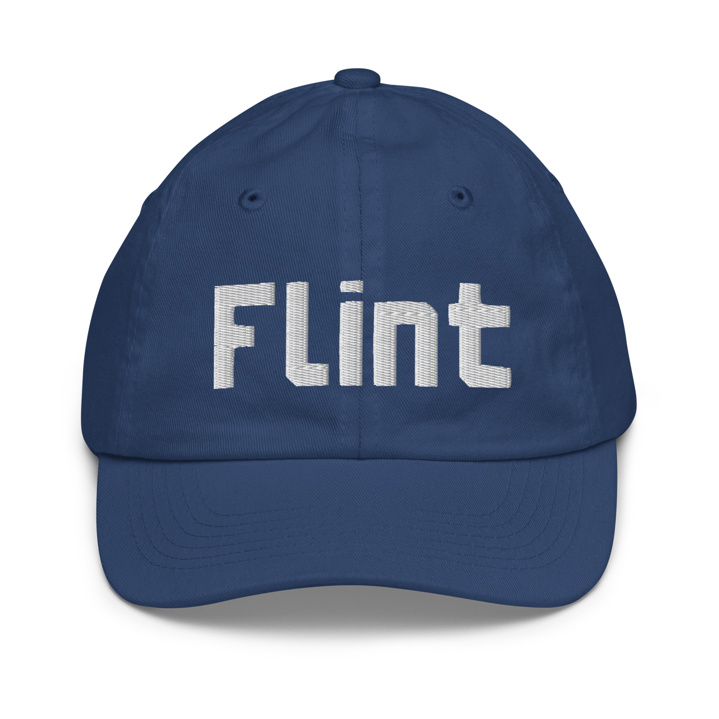 'Flint' Youth Baseball Cap | White/Black Embroidery