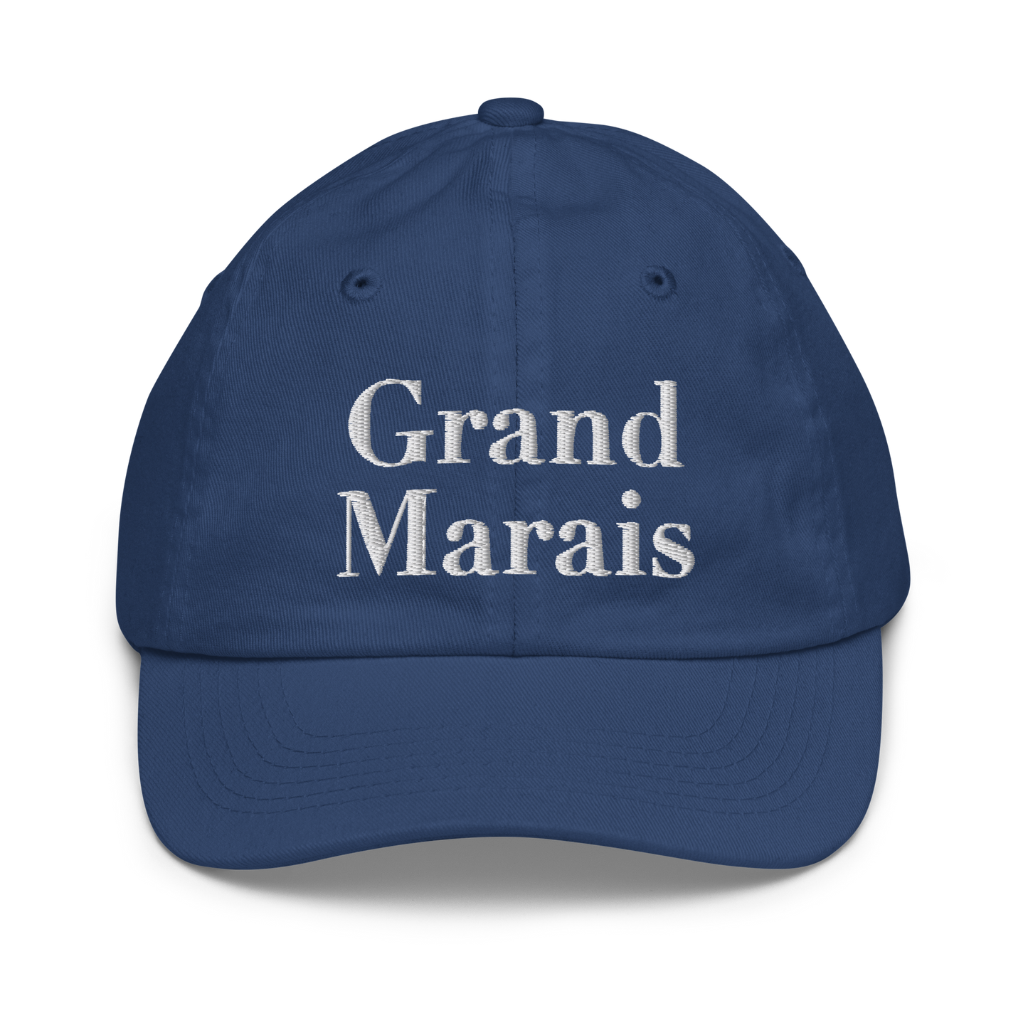 'Grand Marais' Youth Baseball Cap | White/Black Embroidery