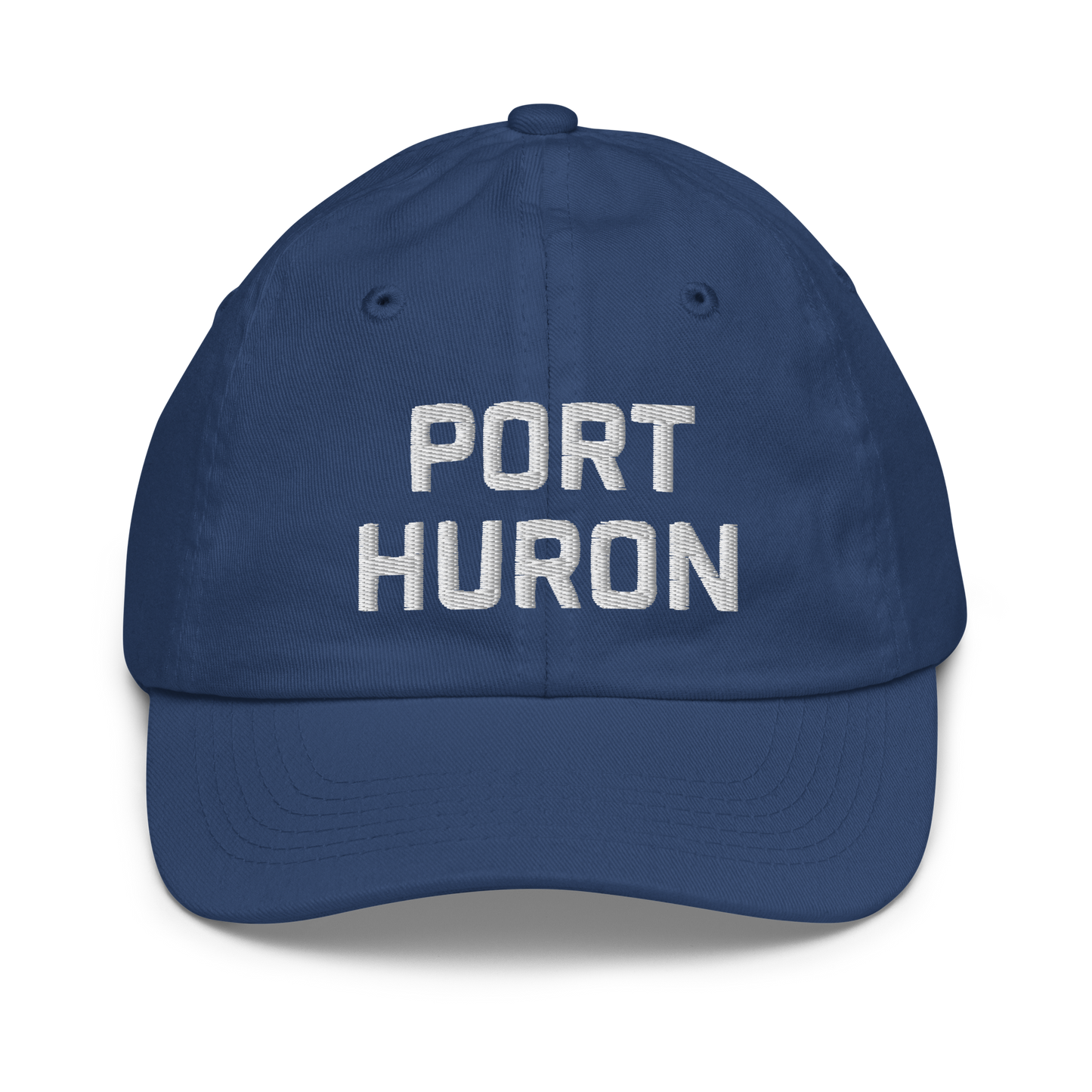 'Port Huron' Youth Baseball Cap | White/Navy Embrodiery