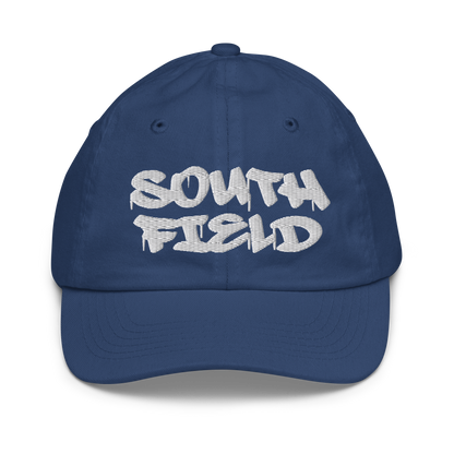 'Southfield' Youth Baseball Cap | White/Black Embroidery