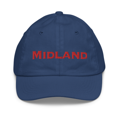 'Midland' Youth Baseball Cap | Red Embroidery