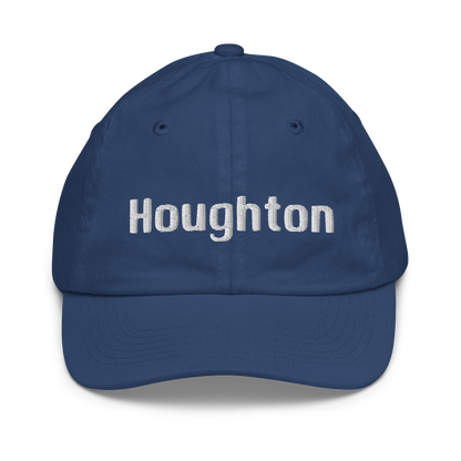 'Houghton' Youth Baseball Cap | White/Navy Embroidery