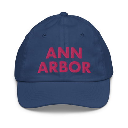 'Ann Arbor' Youth Baseball Cap | Pink Embroidery