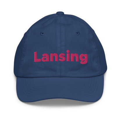 'Lansing' Youth Baseball Cap | Pink Embroidery