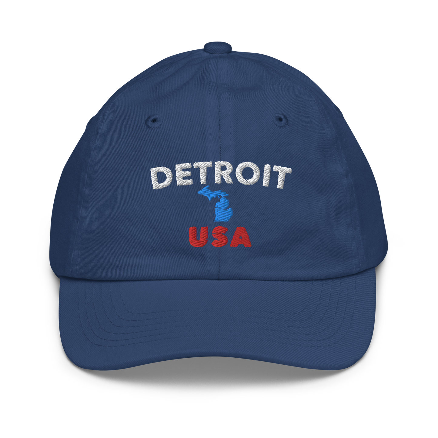 'Detroit USA' Youth Baseball Cap (w/ Michigan Outline)