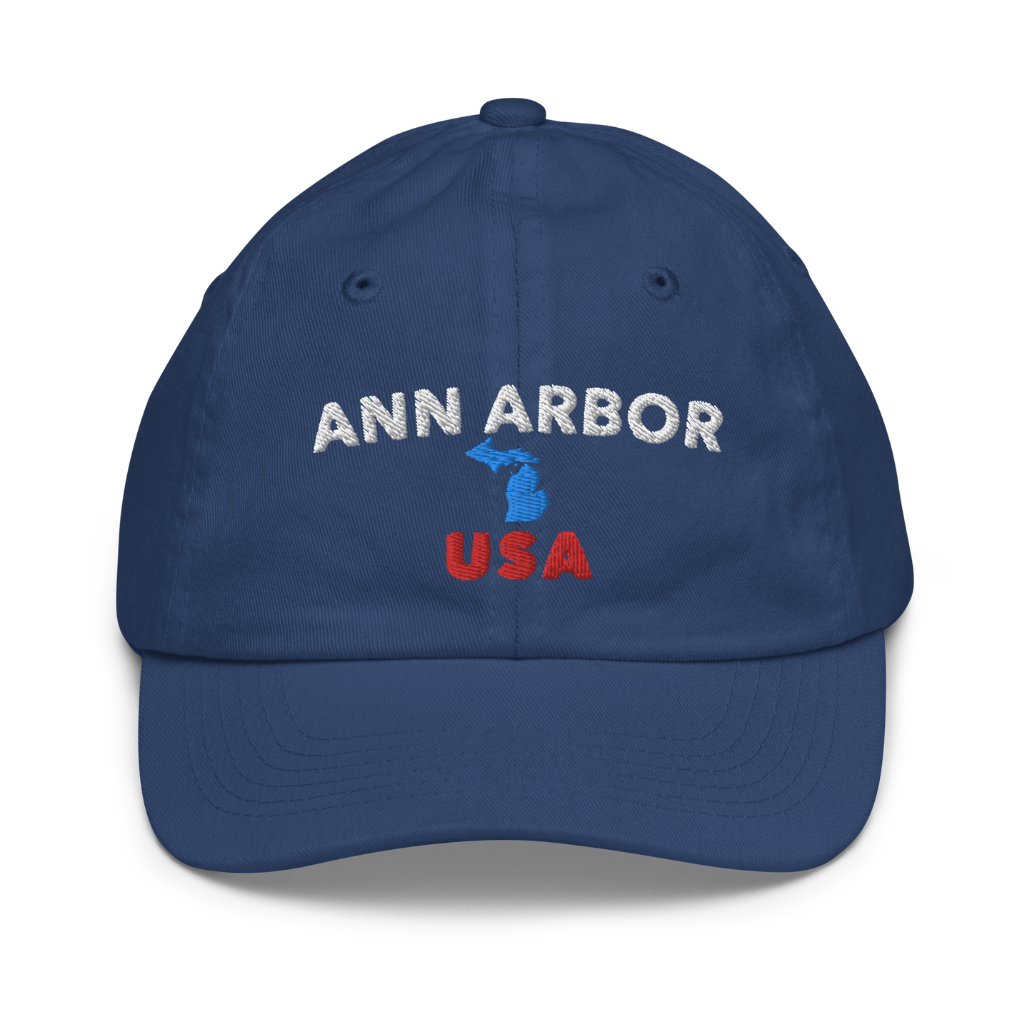 'Ann Arbor USA' Youth Baseball Cap (w/ Michigan Outline)