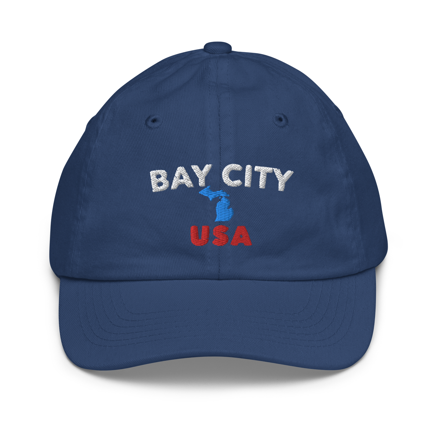 'Bay City USA' Youth Baseball Cap (w/ Michigan Outline)