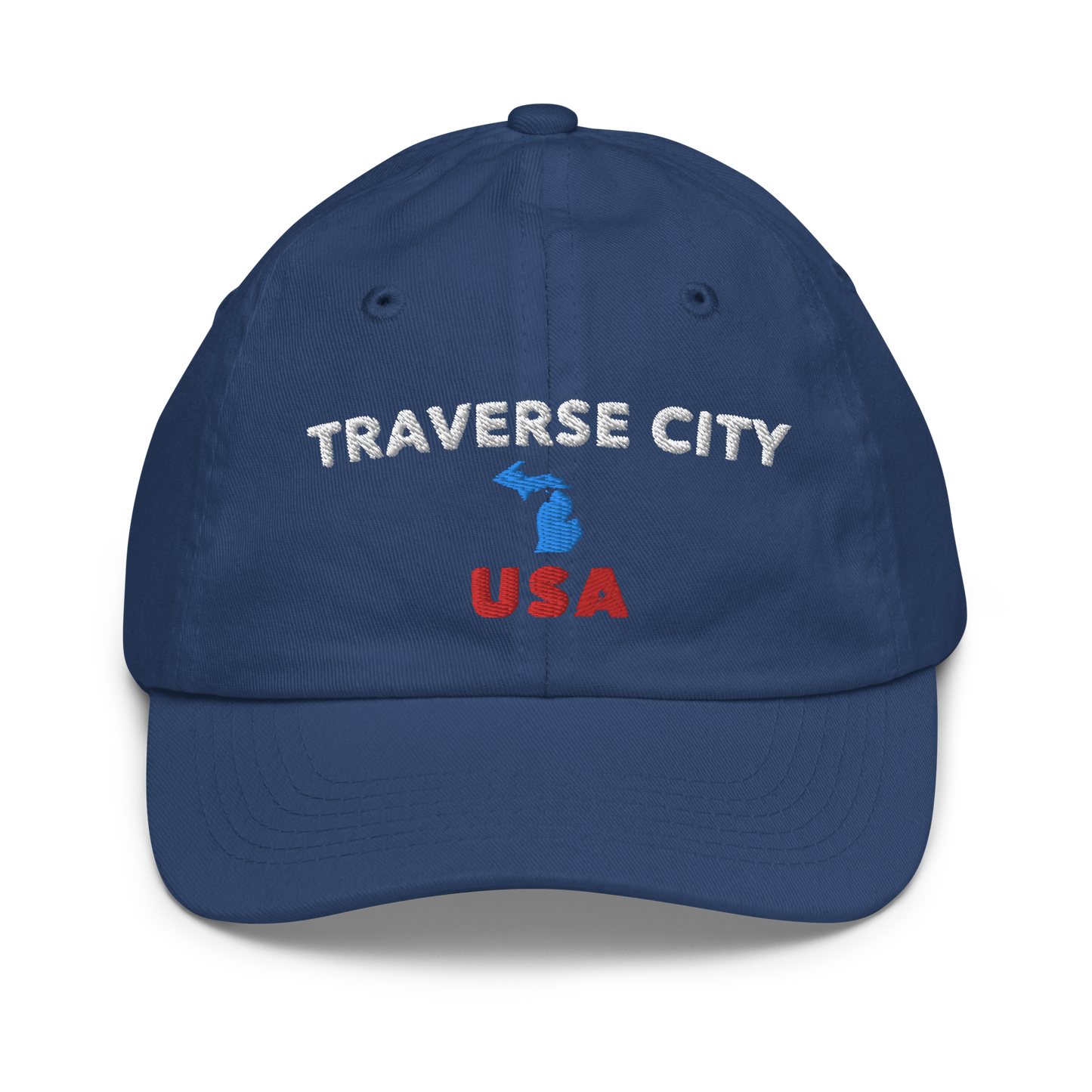 'Traverse City USA' Youth Baseball Cap (w/ Michigan Outline)