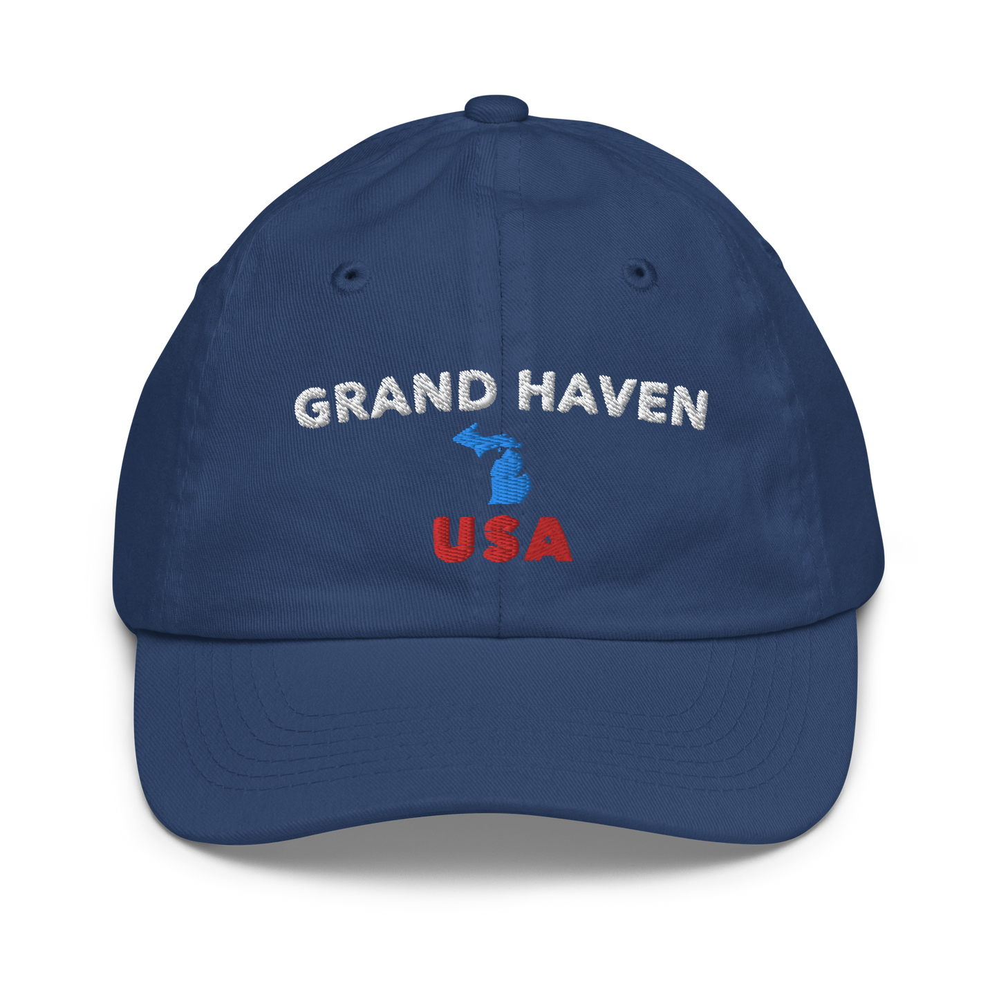 'Grand Haven USA' Youth Baseball Cap (w/ Michigan Outline)