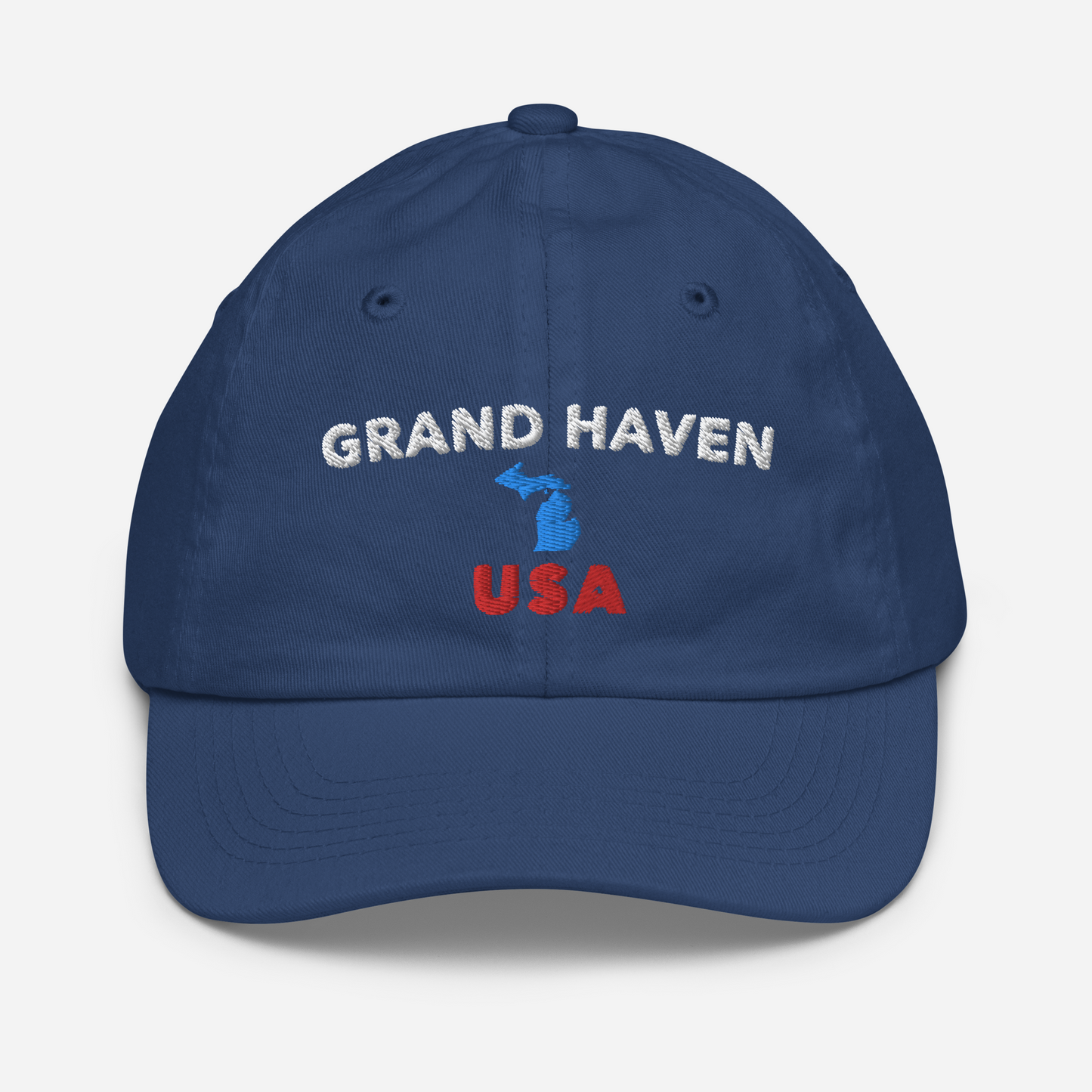 'Grand Haven USA' Youth Baseball Cap (w/ Michigan Outline)