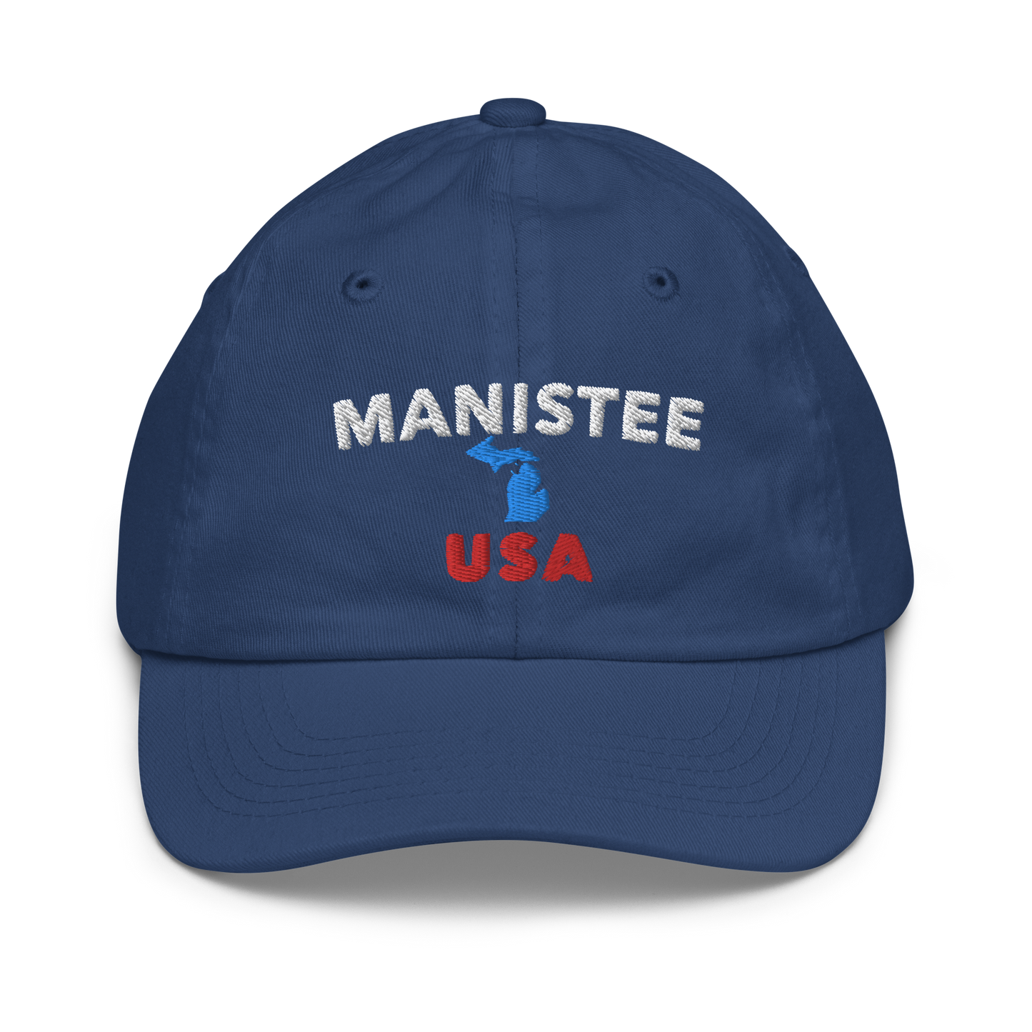 'Manistee USA' Youth Baseball Cap (w/ Michigan Outline)