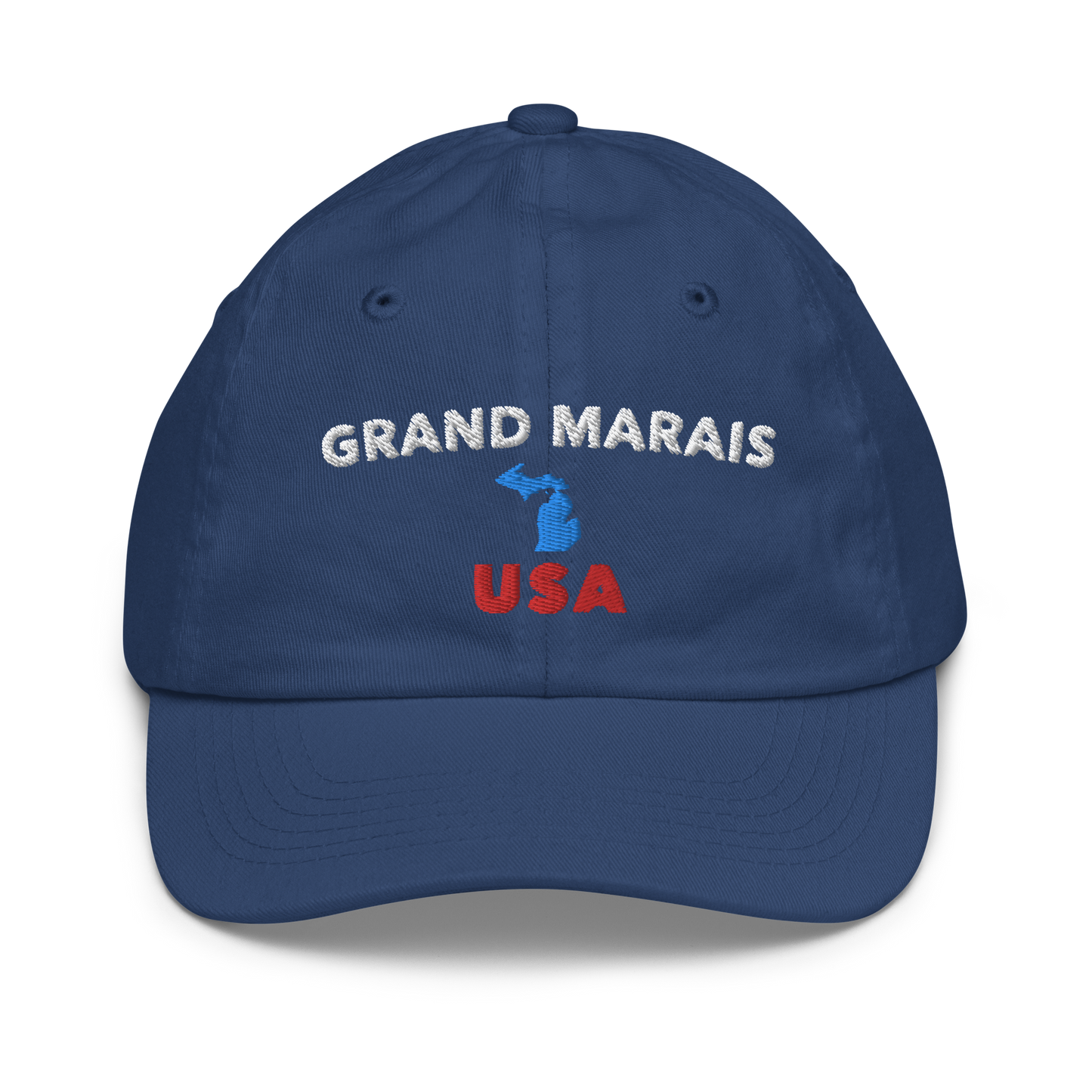 'Grand Marais USA' Youth Baseball Cap (w/ Michigan Outline)